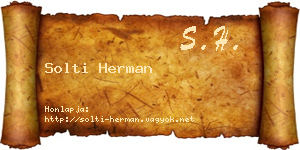 Solti Herman névjegykártya